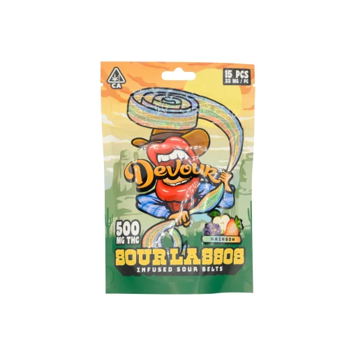 Devour Sour Lassos 500mg Infused Sour Belts