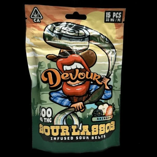 Devour Sour Lassos 500mg Infused Sour Belts