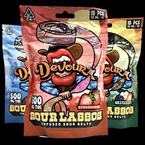 Devour Sour Lassos 500mg Infused Sour Belts